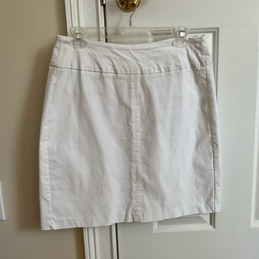 Lulu-B White Pencil Skirt Knee-Length Casual